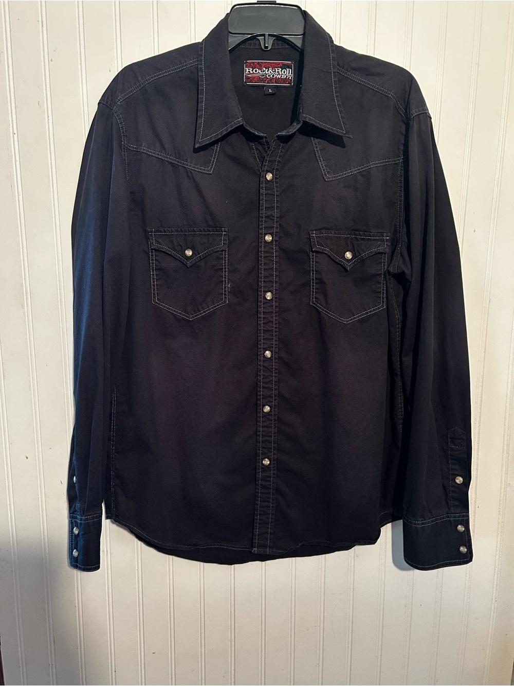 Rock & Roll Cowboy Men's Black Western Button-Down Shirt